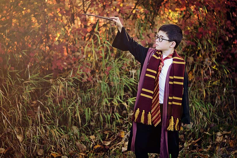 Niño disfrazado de Harry Potter